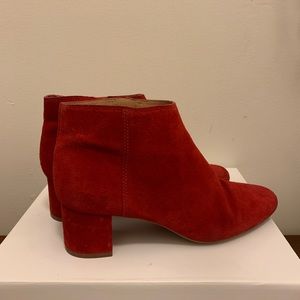 Madewell Red Suede Booties